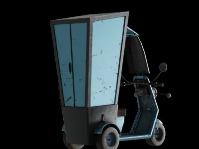 Motorcycle or Food Delivery Sushi Scooter  3D model