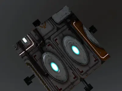 Sci-Fi  Energy Cube Free low-poly 3D model