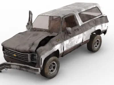Crashed Chevrolet K5 Blazer 1975 Low-poly 3D model