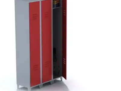 Three Door Sport Equipment Storage 3D model