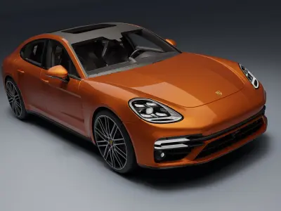 Porsche Panamera Turbo S Low-poly 3D model