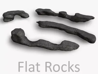 Long Flat Rocks Free low-poly 3D model