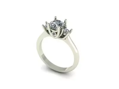 3 stone ladys ring 3D print model