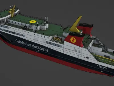 Dual-fuel car and passenger ferry 3D model Low-poly 3D model