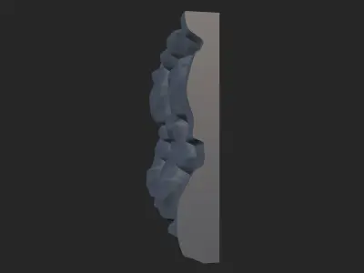 Pitted Stone Wall Segment 3D model