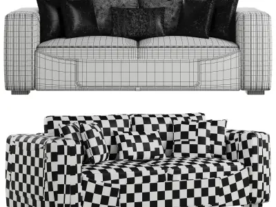 FH 5221 formenti luxury sofa set Low-poly 3D model