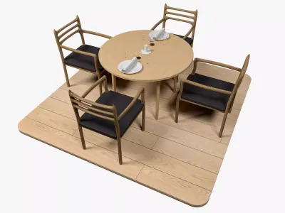 Restaurant Table and Chair 3D model