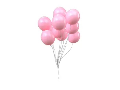 Bunch of Balloons v1 015 Low-poly 3D model
