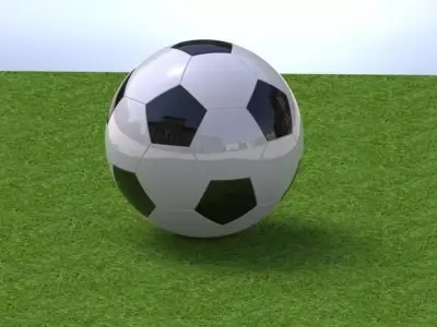 football soccer ball on grass Free 3D model