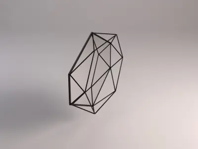 MIRROR---Tray geometric shape hanging from ceiling 3D model