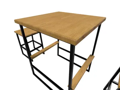 Modern garden table Low-poly 3D model