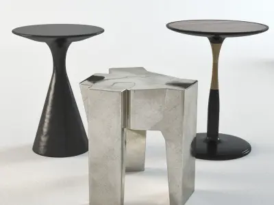 Luxury coffee table set 3D model 3D model