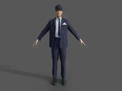 DRIVER man in suit and tie 3D model