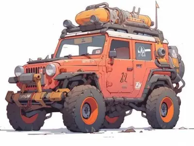Futuristic Off-Road Vehicle  3D print model