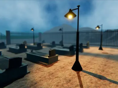 Protected Cemetery - Modular Pack Free low-poly 3D model