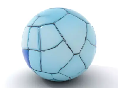 Blue Soccer Ball model pack Low-poly 3D model