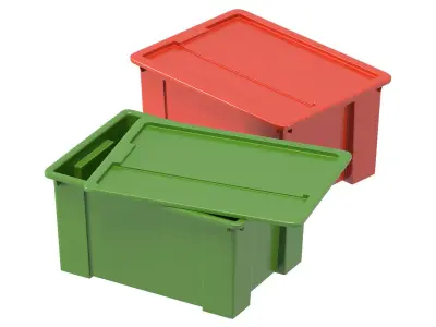 Ikea Samla Box green red 3D model