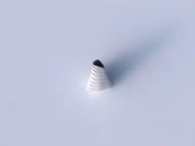 Vase puffy tipped triangle with horizontal dents and twisted ... 3D print model