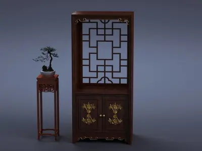 cabinet cabinet wardrobe sofa bed table bookshelve 3D model