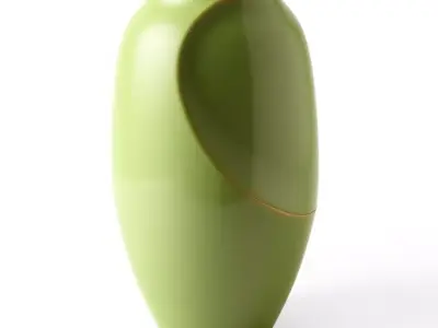 Modern Green Designer Decorative Vase Low-poly 3D model