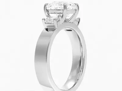 Three stone diamond ring 02 3D print model