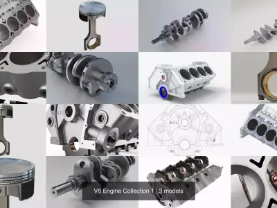 V8 Engine Collection 1 3D Model Pack