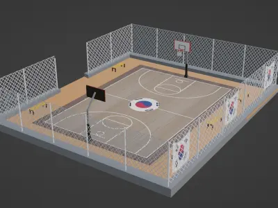 Basketball Stadium - South Korea Low-poly 3D model