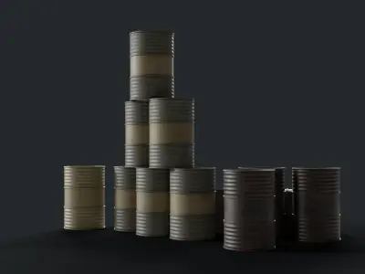 Oil drum Low-poly 3D model