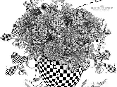 Flower Set Dahlia 3D model