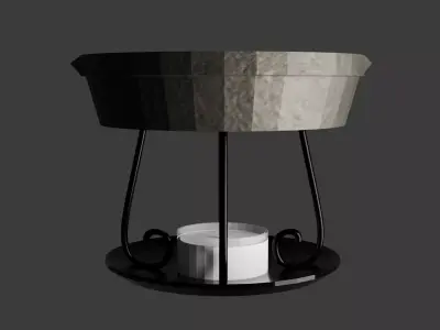 Cast Iron Skillet Tabletop Wax Warmer Free low-poly 3D model