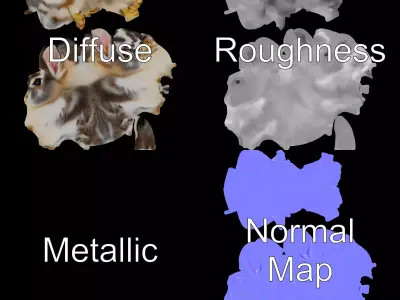 Fluffy Brown Bunny model pack Low-poly 3D model