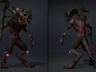 Mist Mage Damaged Low-poly 3D model