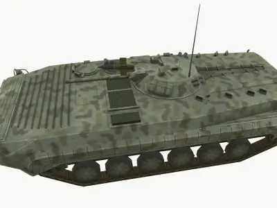 Armored Personnel Carrier BTR  Low-poly 3D model