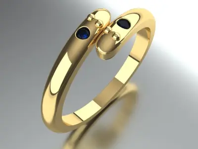 Diamond Snake Ring Gold Silver Platinum Luxury Jewelry 3D print model