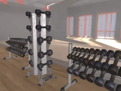Dumbbell rack 3D model