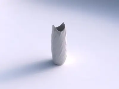Vase double arc hexagon with twisted bands 3D print model