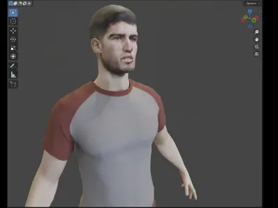 3D Model of a Tennis Champion Carlos Alcaraz Low-poly 3D model