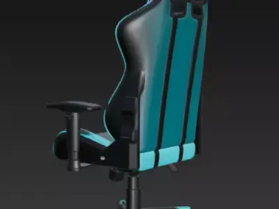 Gaming Chair Blue and Black PBR 3D Model 3D model