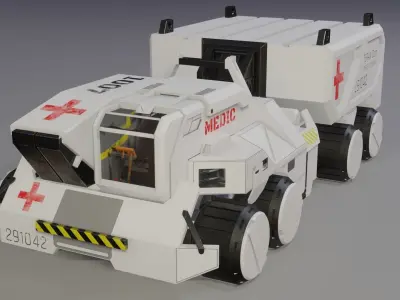 Sci-Fi Vehicles Low Poly Game Ready Model Low-poly 3D model