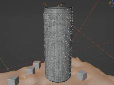 Red-bull Can 3D Model - Blender Cycles Render 3D model