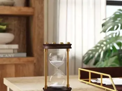Gold Mahogany Karn Sand Timer Hourglass 3D model