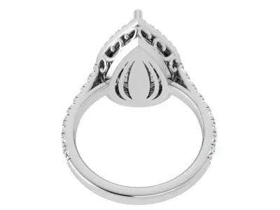 Pear Halo Ring 4118 3D print model