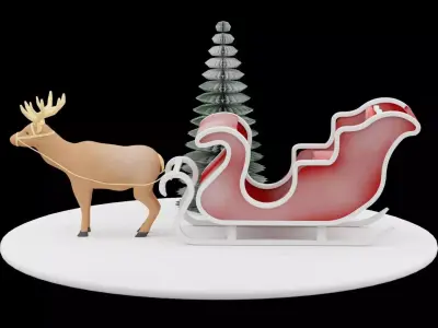 Christmas Reindeer Low-poly 3D model