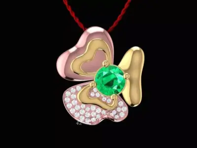 Luxury Clover Diamond Pendant  305 3D print model