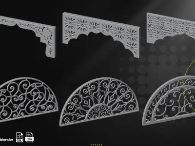 72 Architectural Elements Low-poly 3D model