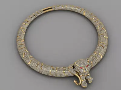 Tiger Necklace Diamond  3D print model