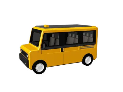 Minivan Larga 650 Low-poly 3D model