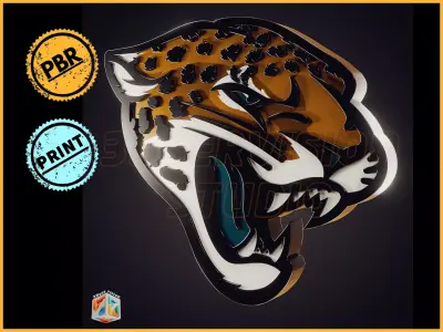 Jacksonville Jaguars logo - Cinematic - 3D print 3D model