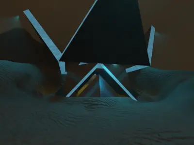 Pyramid CYBERPUNK Low-poly 3D model