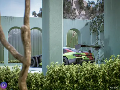 Car 3d Podium Display Mockup Low-poly 3D model